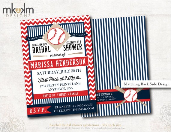 Baseball Bridal Shower Invitations Baseball Bridal Shower Invitation Couples Shower by