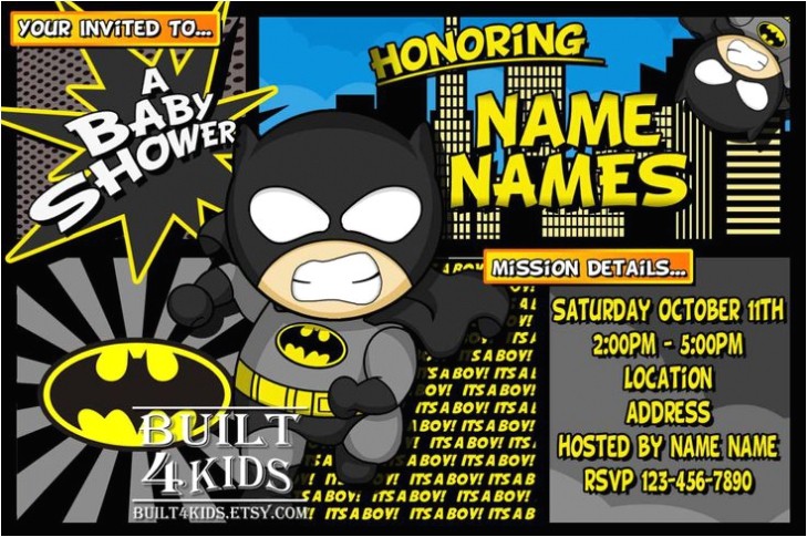 Batman Baby Shower Invitation Templates Batman Baby Shower Invitations Batman Baby Shower