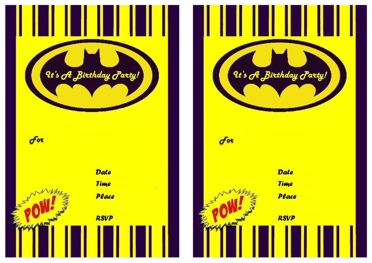 Batman Birthday Invites Free Printables 9 Awesome Batman Birthday Invitations