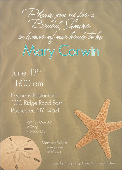 Beach theme Bridal Shower Invitation Template Bridal Shower Invitations Free Beach theme Bridal Shower