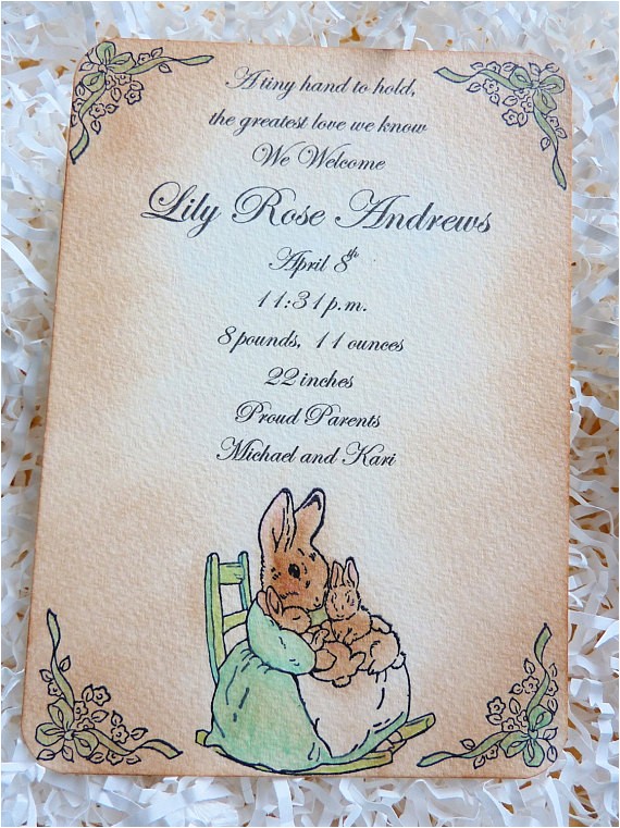 Beatrix Potter Baby Shower Invitations Beatrix Potter Baby Shower Invitation Reserved 30 by