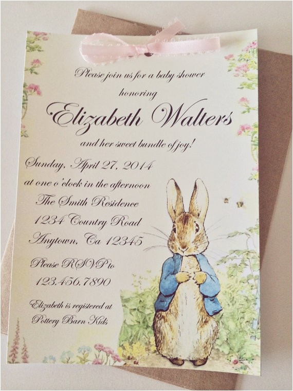 Beatrix Potter Baby Shower Invitations Peter Rabbit Beatrix Potter Baby Shower or by Smashcakeparty