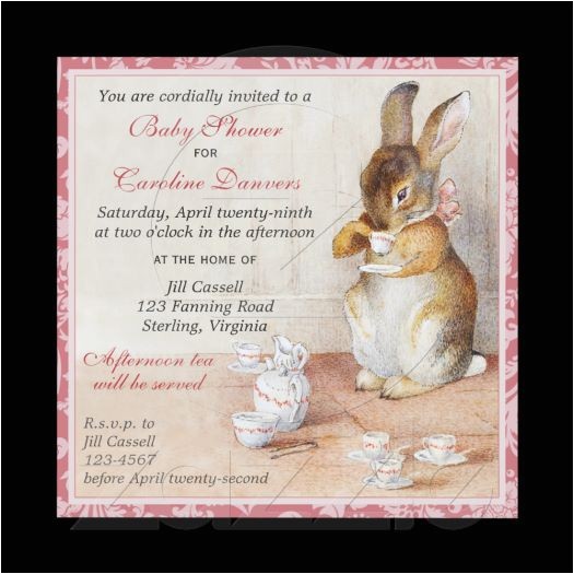 Beatrix Potter Baby Shower Invitations Pin Beatrix Potter Bunny Rabbit Baby Shower Tea