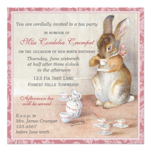 Beatrix Potter Birthday Invitations Beatrix Potter Custom Birthday Party Invitation 5 25