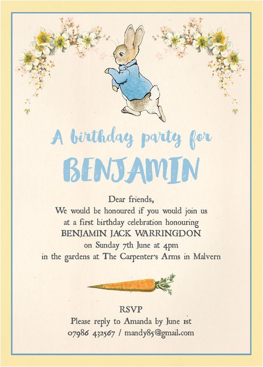 Beatrix Potter Birthday Invitations Beatrix Potter Peter Rabbit Party Invitation