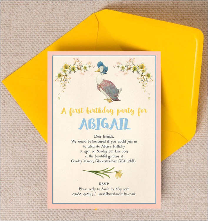 Beatrix Potter Birthday Invitations Beatrix Potter S Jemima Puddle Duck Party Invitation From