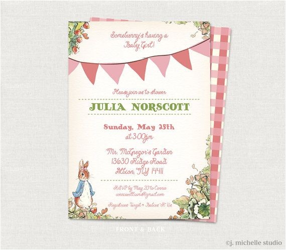 Beatrix Potter Birthday Invitations Peter Rabbit Beatrix Potter Baby Shower Birthday