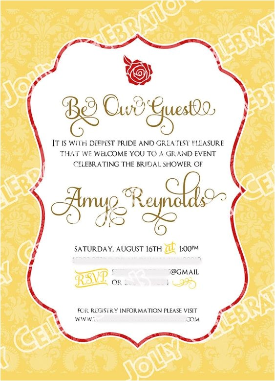 Beauty and the Beast Baby Shower Invitations Beauty and the Beast Bridal Shower and Sweet On Pinterest