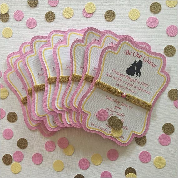 Beauty and the Beast Baby Shower Invitations Beauty and the Beast Inspired Invitations Cut by