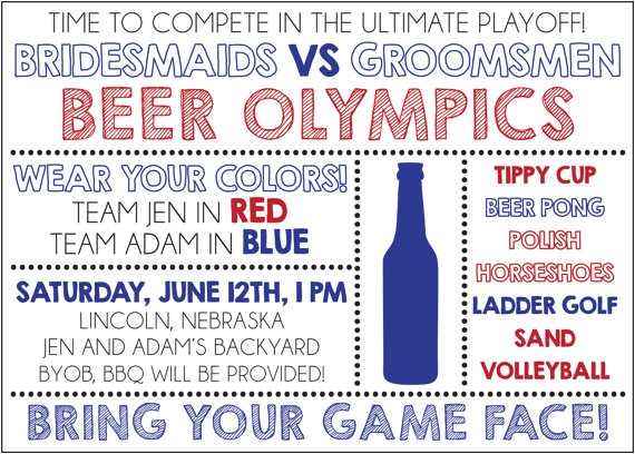 Beer Olympics Party Invitations Beer Olympics Invite Digital File