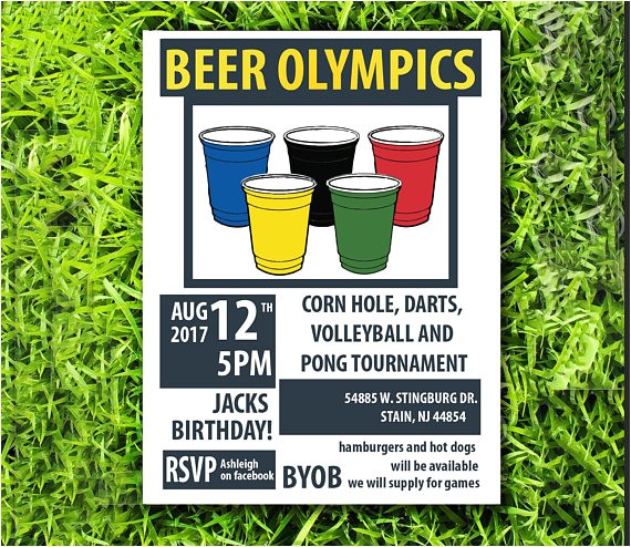 Beer Olympics Party Invitations Beer Olympics Party Invitations