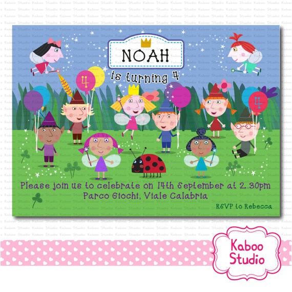 Ben and Holly Party Invites Printable Ben and Holly S Little Kingdom Inspired Digital