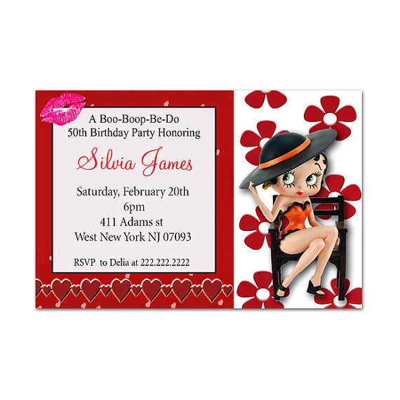 Betty Boop Birthday Party Invitations Betty Boop Birthday Party Invitation by tonypartyfavor On Etsy