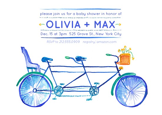 Bicycle Baby Shower Invitations Baby Shower Invitations Bicycle Built for 3 at Minted Bicycle Baby Shower Invitations Baby Shower Invitations Bicycle Built for 3 at Minted
