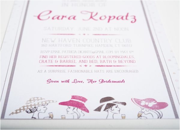 Big Hat Bridal Shower Invitations Big Hat Bridal Shower Invitations