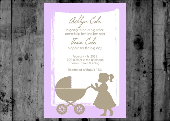 Big Sister Baby Shower Invitations Big Sister Baby Shower Printable Invitation Big Sister Baby