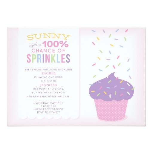 Big Sister Baby Shower Invitations Pink Big Sister Cupcake Baby Sprinkle Invitation
