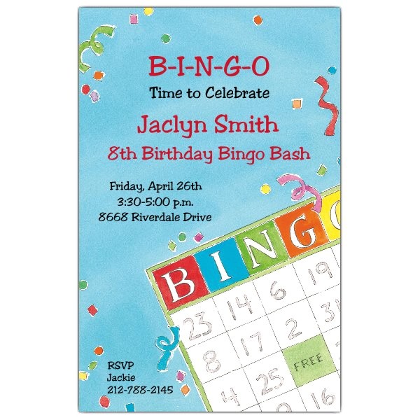 Bingo Party Invitations Free Bingo Birthday Invitations
