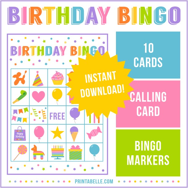 Bingo Party Invitations Free Birthday Party Bingo Game – Printabelle