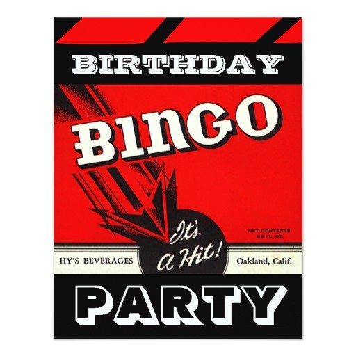 Bingo Party Invitations Free Retro Party Red Black White Bingo Invitations