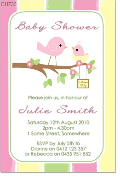Bird themed Baby Shower Invitations Bird Baby Shower Invitations