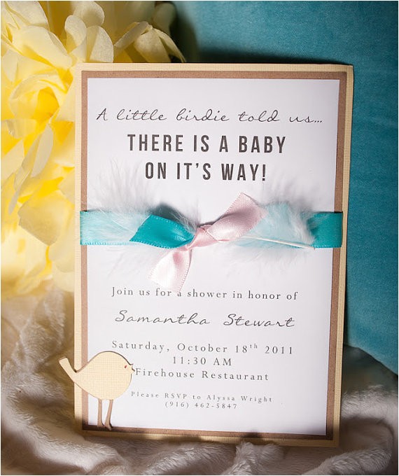 Bird themed Baby Shower Invitations Handmade Baby Shower Invitation Bird theme by Embellishedpaper