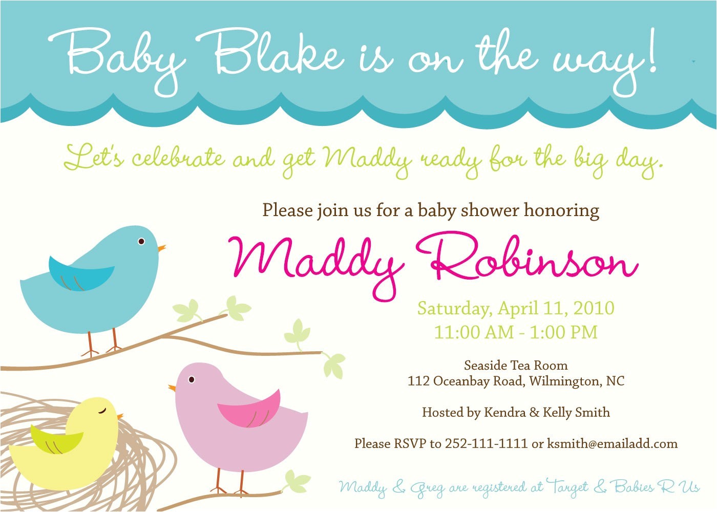 Bird themed Baby Shower Invitations Sweet Tweet Baby Nesting Bird theme Baby Shower Invitation