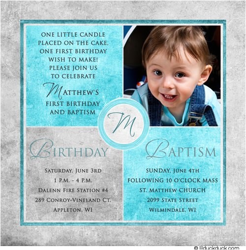 Birthday and Baptism Invitation Square Baptism Invitations Christenings 1st Birthday