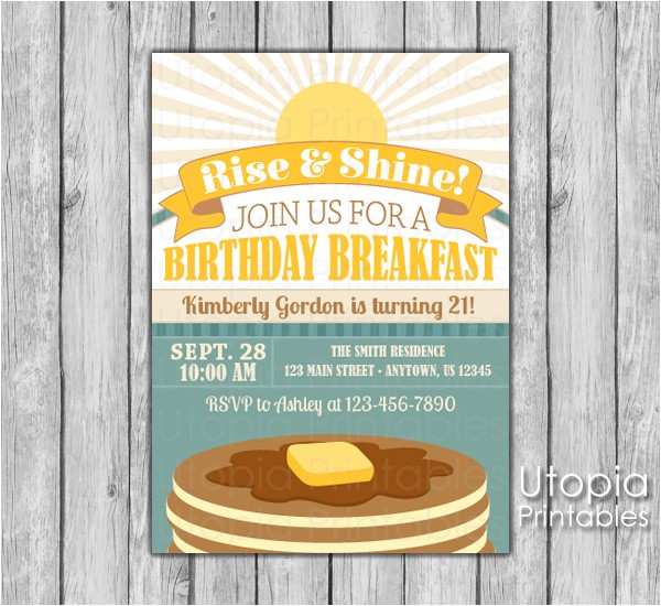 Birthday Breakfast Invitation Template Birthday Breakfast Invitation Utopia Printables