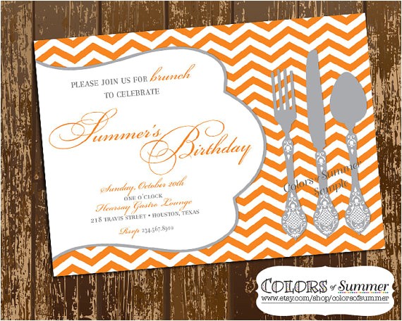 Birthday Brunch Invitations Birthday Brunch Invitation Luncheon Invitation Dinner