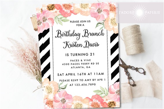 Birthday Brunch Invitations Birthday Brunch Invitations