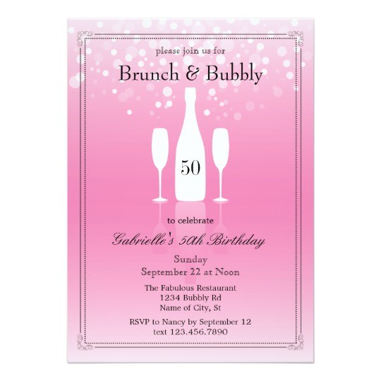 Birthday Brunch Invitations Brunch and Bubbly Birthday Invitation