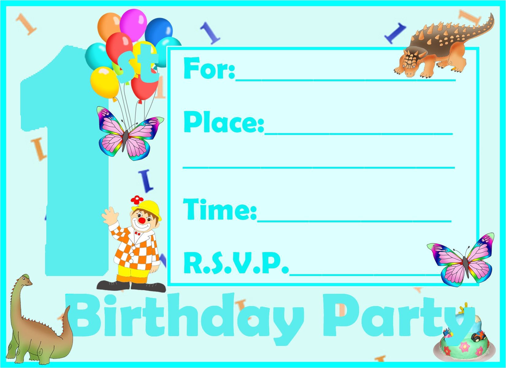 Birthday Invitation Cards for 1 Year Old Birthday Card Invitations Birthday Invitation Cards for