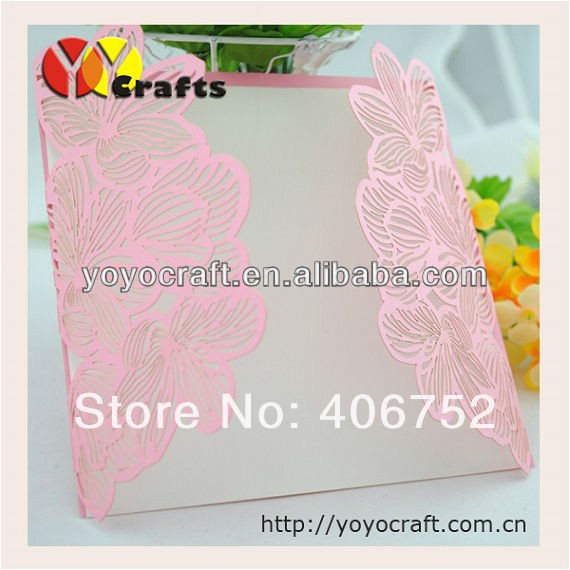 Birthday Invitation Cards Models Beautiful Flower Laser Cut Simple Unique Wedding