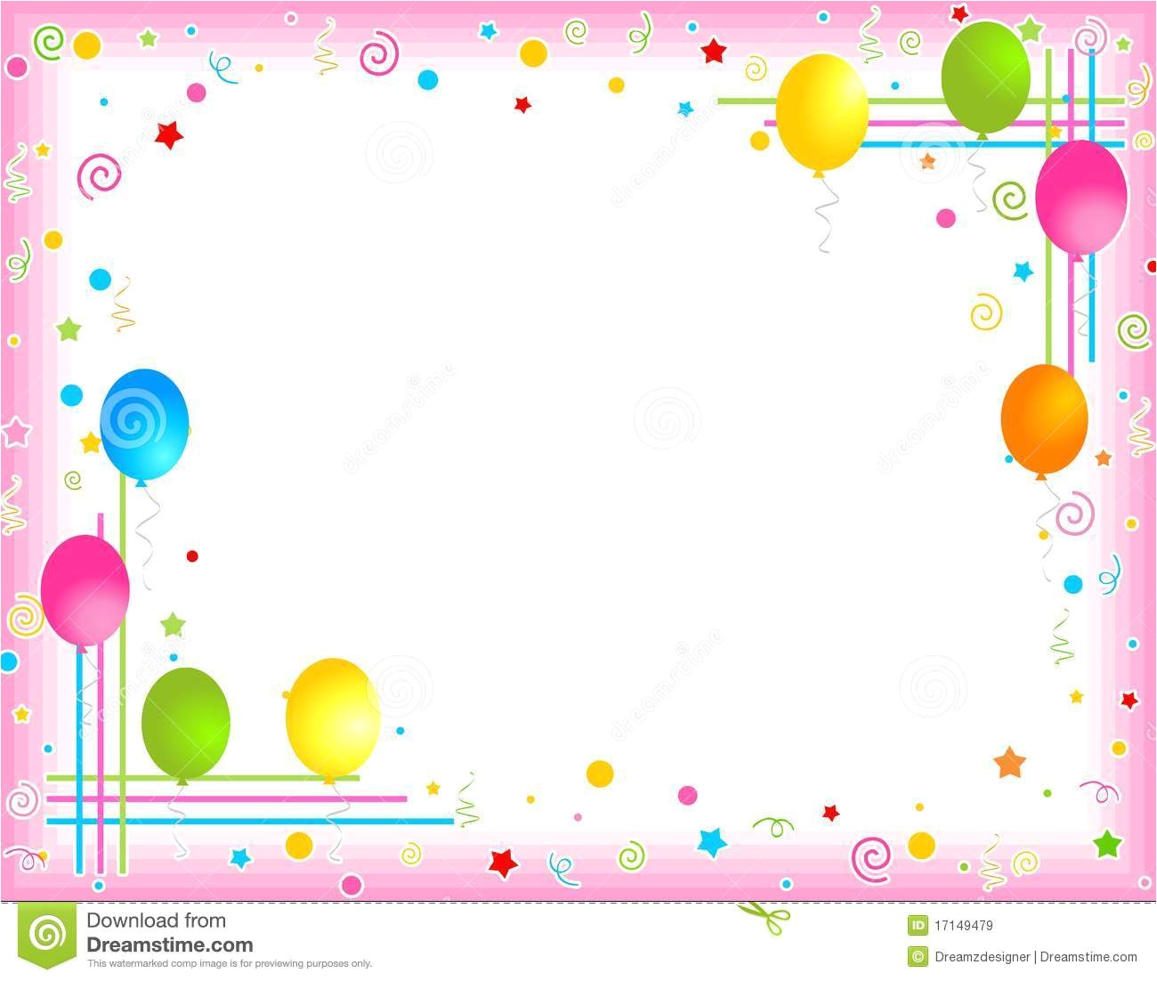 Birthday Invitation Frames and Borders Birthday Party Border Clipart 40