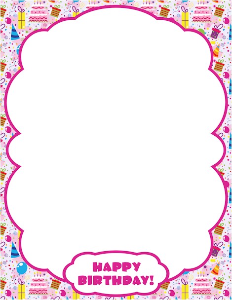 Birthday Invitation Frames and Borders Printable Happy Birthday Border Use the Border In