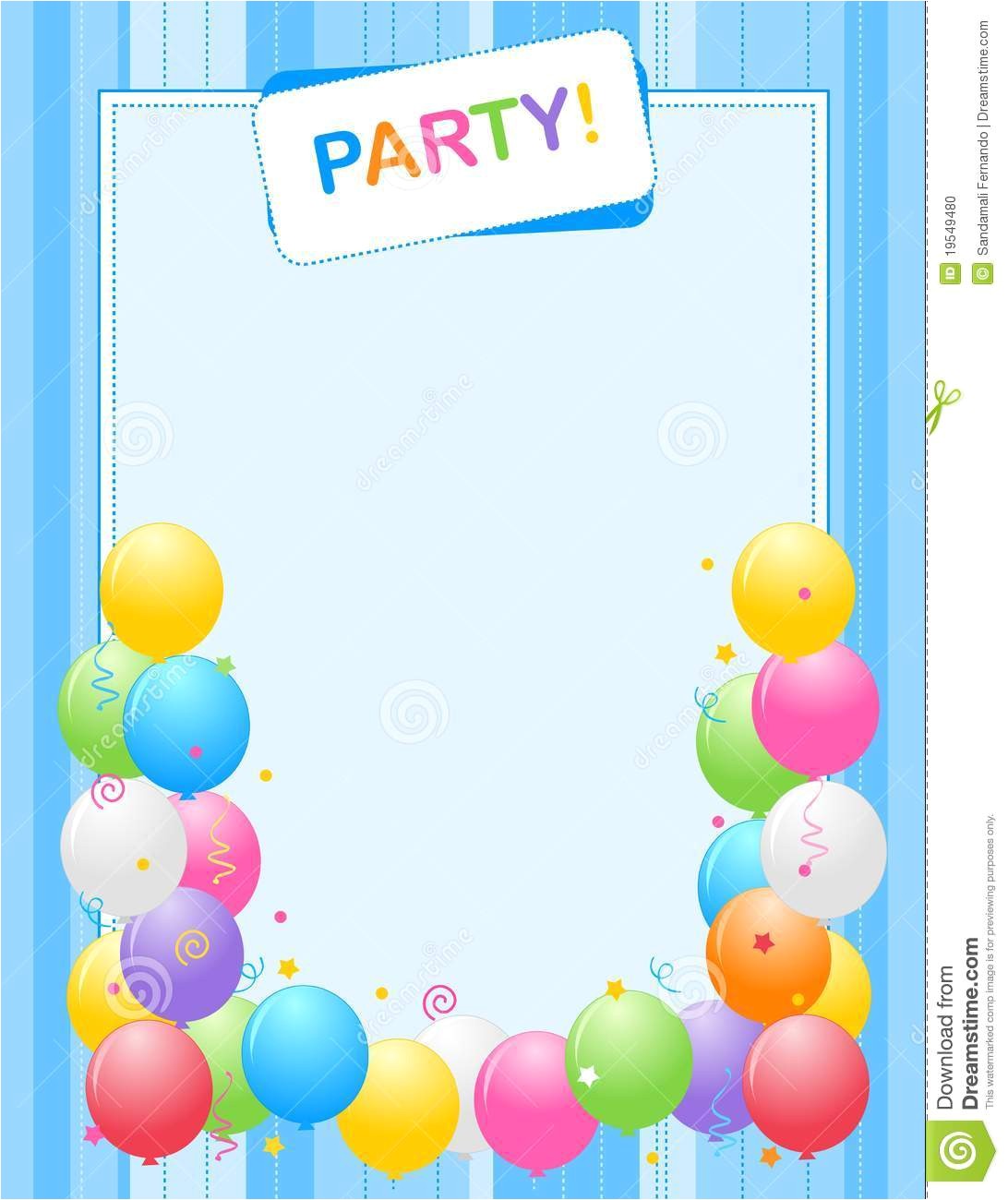 Birthday Invitation Frames Free Download Party Invitation Frame Stock Vector Illustration Of