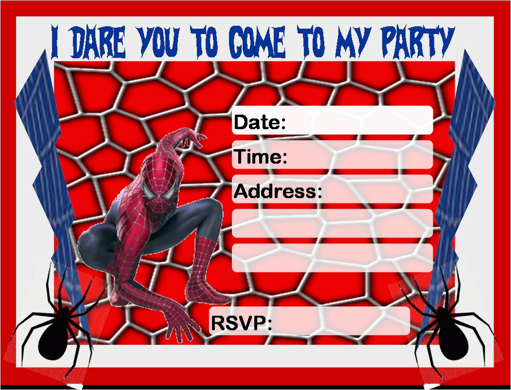 Birthday Invitation Spiderman theme Birthday Invitation Free Printable Spiderman Spiderman