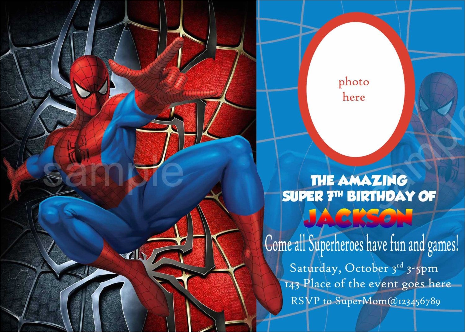 Birthday Invitation Spiderman theme Blank Spiderman Invitations Invitetown I Want A Spider