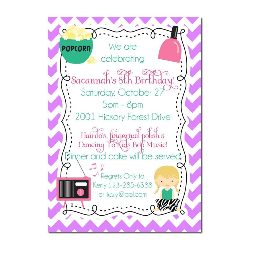 Birthday Invitation with Dress Code Tween Birthday Party Invitations Birthday Party