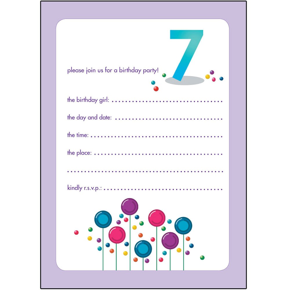 Birthday Invitation Wording for 7 Year Old Boy 10 Childrens Birthday Party Invitations 7 Years Old Girl