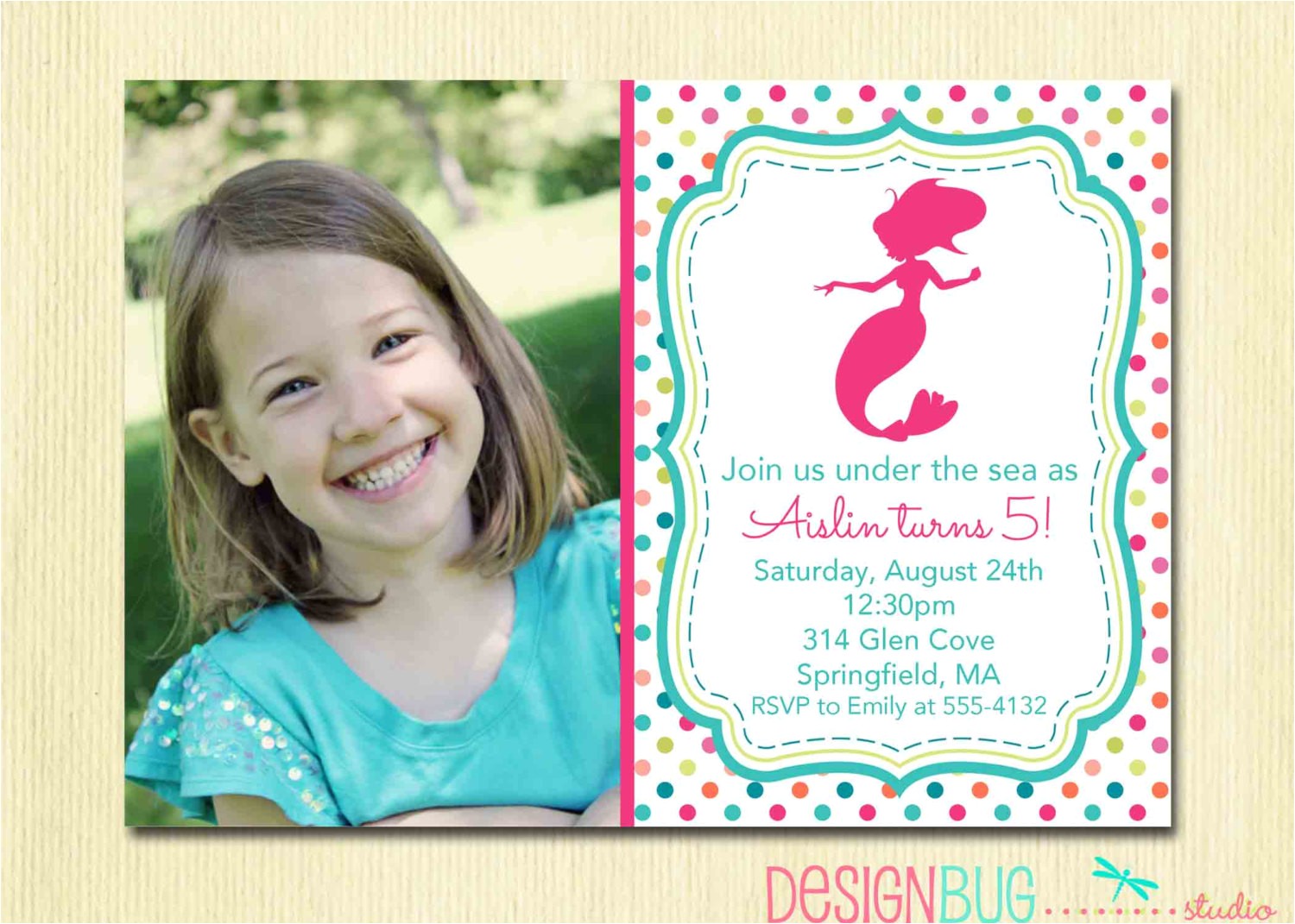Birthday Invitation Wording for 7 Year Old Boy Mermaid Birthday Invitation 1 2 3 4 5 Year Old Any Age