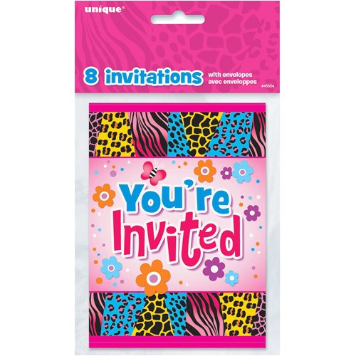 Birthday Party Invitations at Walmart Wild Birthday Invitations 8pk Walmart