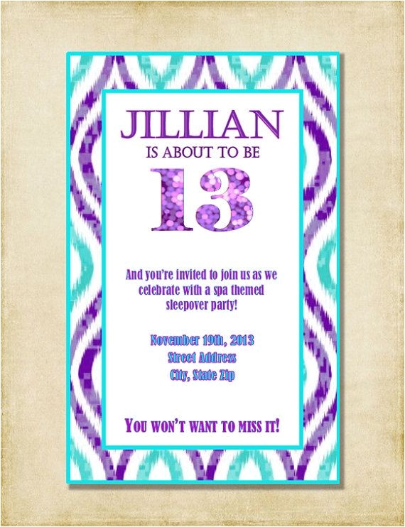 Birthday Party Invitations for 12 Year Olds Birthday Invitation for 12 Year Old Girls