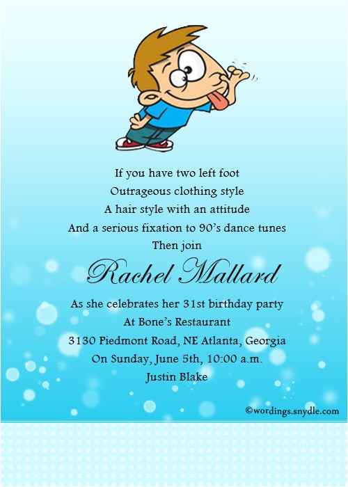 Birthday Party Invite Wording Funny Funny Birthday Party Invitation Wording Wordings and