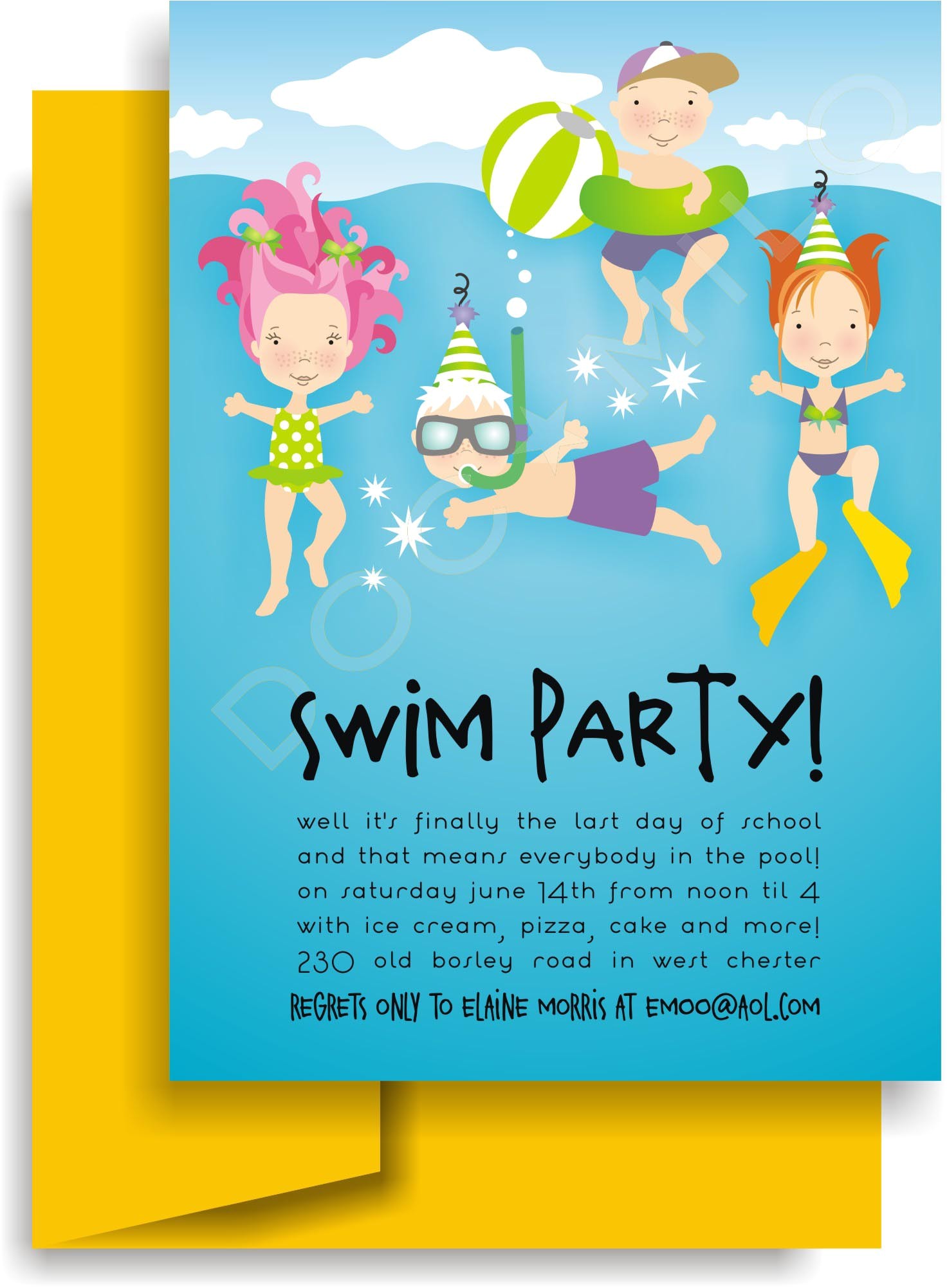 Birthday Pool Party Invitation Ideas Pool Birthday Party Invitation