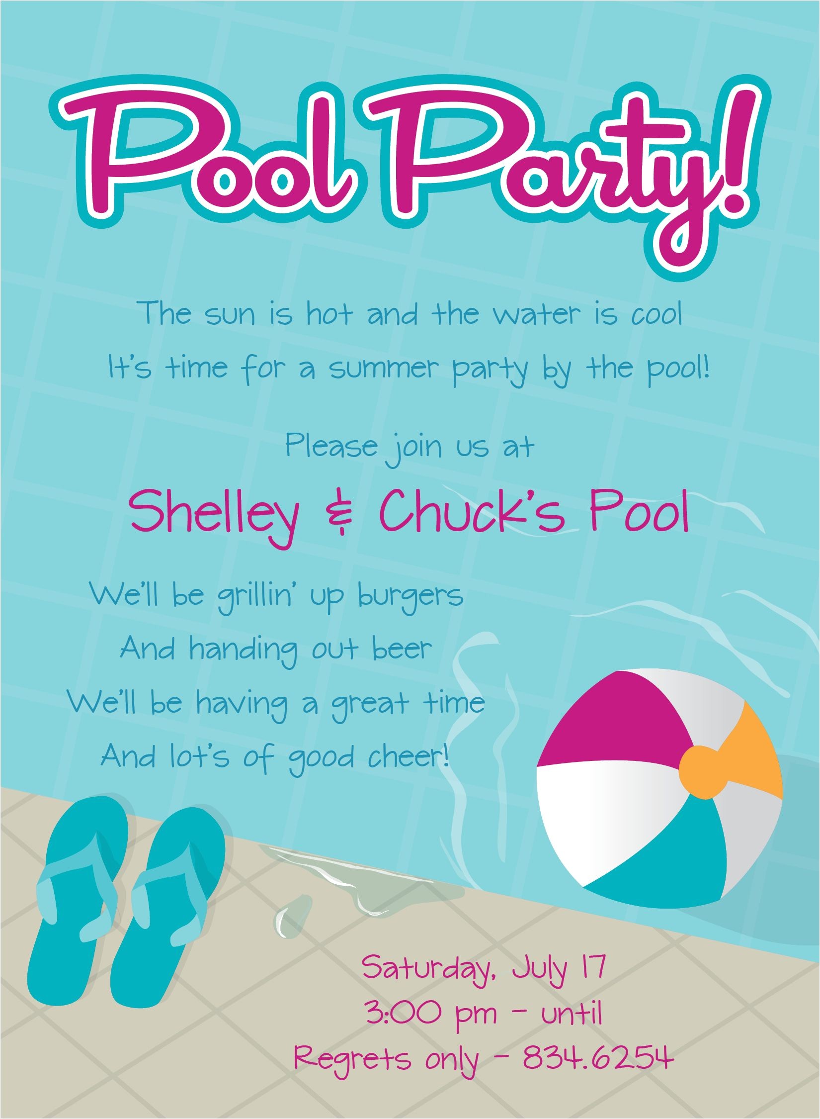 Birthday Pool Party Invitation Ideas Pool Party Free Line Invitations