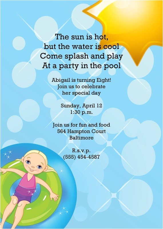 Birthday Pool Party Invitation Wording Pool Party Invitation Wording – Gangcraft