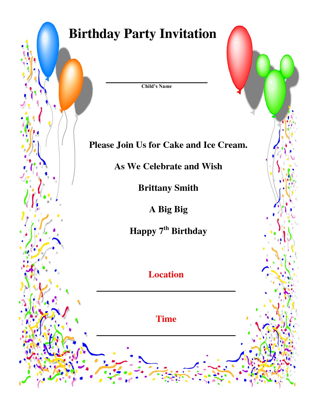 Birthday Postcard Invitations Templates Free Birthday Party Invitations Template theruntime Com