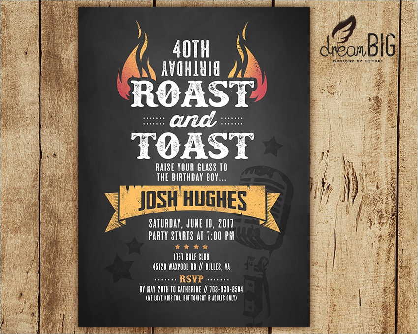 Birthday Roast Invitation Wording Roast and toast Birthday Invitation Adult 21st 30th 40th Birthday Roast Invitation Wording Roast and toast Birthday Invitation Adult 21st 30th 40th